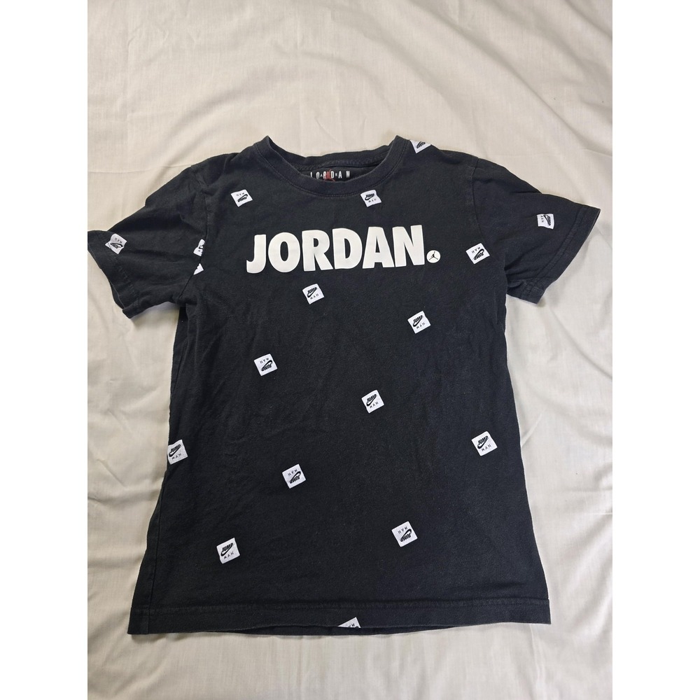 Jordan Shirt Boys 10-12 Black Air Jordan Jumpman Allover Short Sleeve Tee